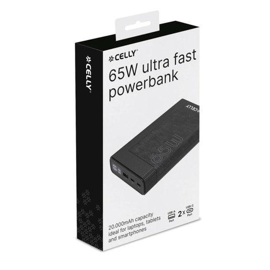 Celly Powerbank PD65W 20000 mAh 65w EVO Negra