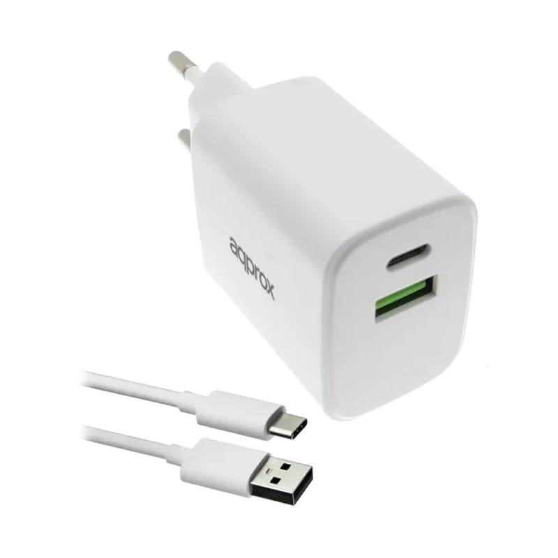 APPROX CARGADOR 35W QC 1 X USB A+ 1 X USB C+CABLE