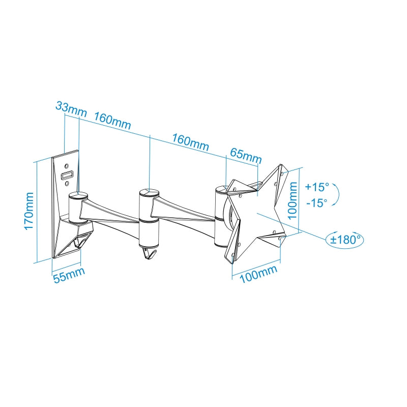 Tooq LP2323TN-B Soporte TV 13"-27" Gir/Incli Negro