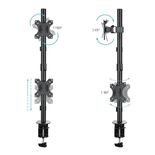 Tooq DB1233TNV-B Soporte mesa 2 brazos vertical
