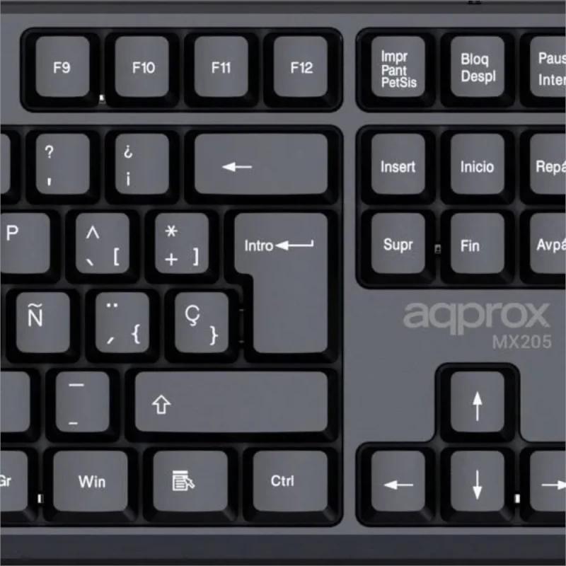 APPROX Teclado X205 USB 2.0 Negro