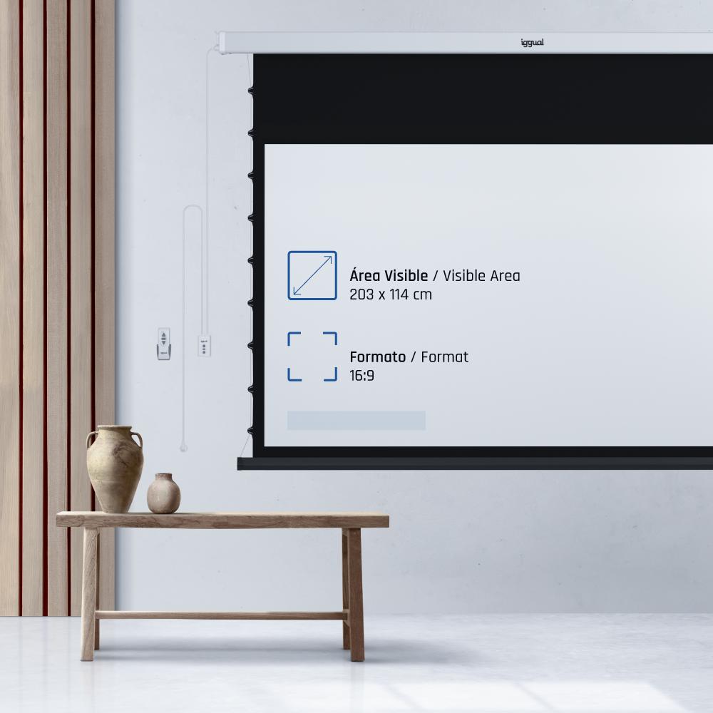 iggual Pantalla eléc tensionada 16:9 92" 203x114cm