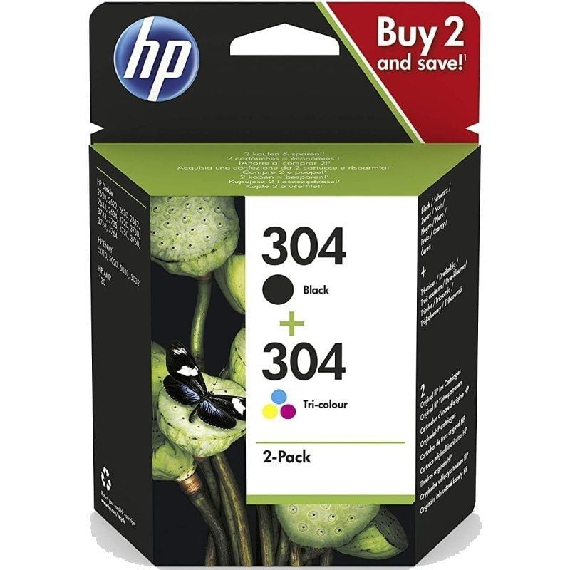 Cartucho de Tinta Original HP nº304 Multipack
Negro
Tricolor