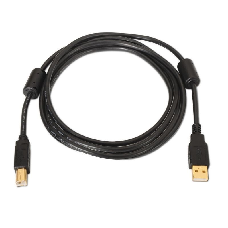 Cable USB 2.0 Impresora Aisens A101-0011
USB Tipo-B Macho - USB Macho
Hasta 2.5W
60Mbps
5m
Negro