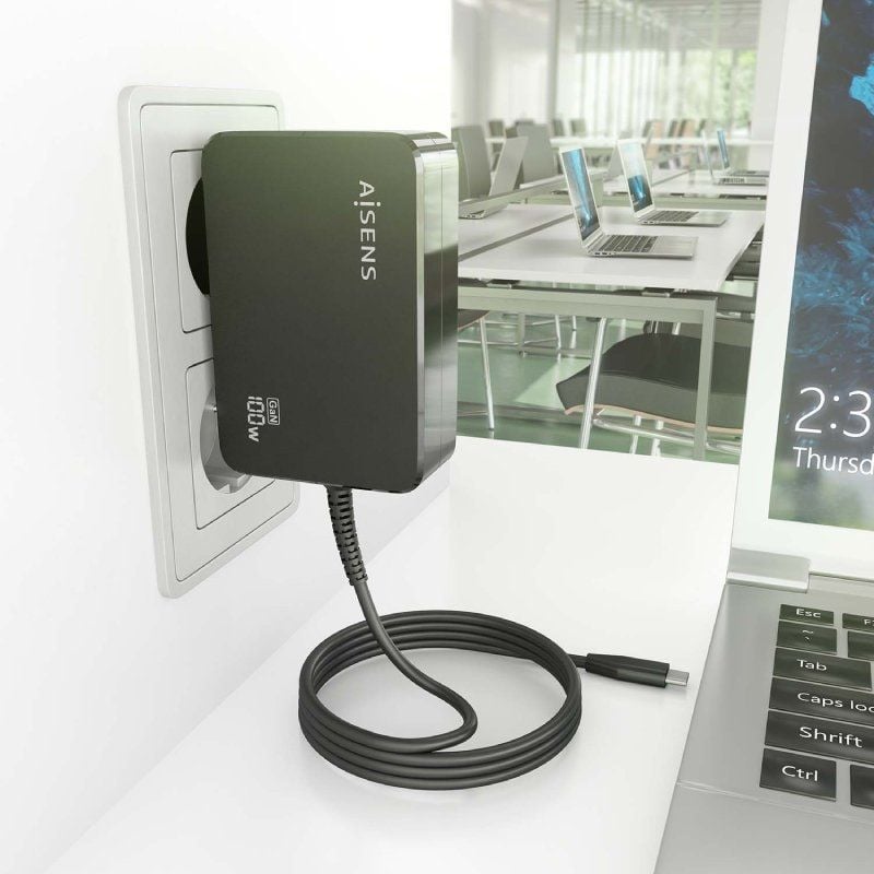 Cargador de Portátil GaN Aisens ASCH-1PD100WL50-BK USB Tipo-C
100W
Automático
Voltaje 5-20V