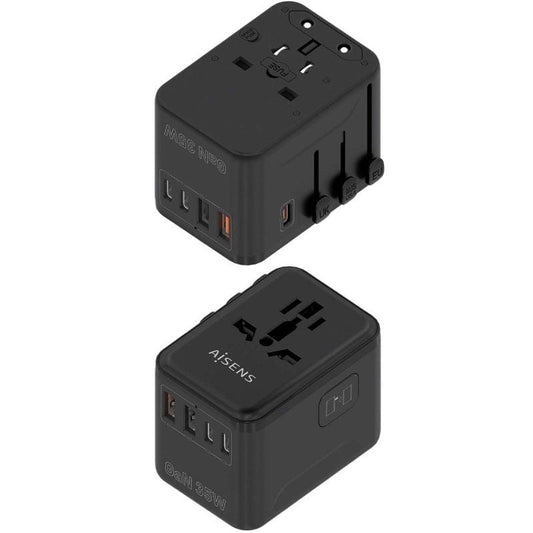 Cargador de Pared Universal GaN para Viaje Aisens ASPS-2A3C09-BK
Toma de Corriente Universal
3xUSB Tipo-C
2xUSB
35W