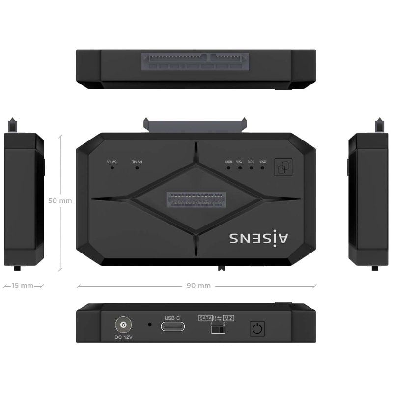 Docking Station para SSD M2 SATA/NVMe Aisens ASDS-M2SATA04B
