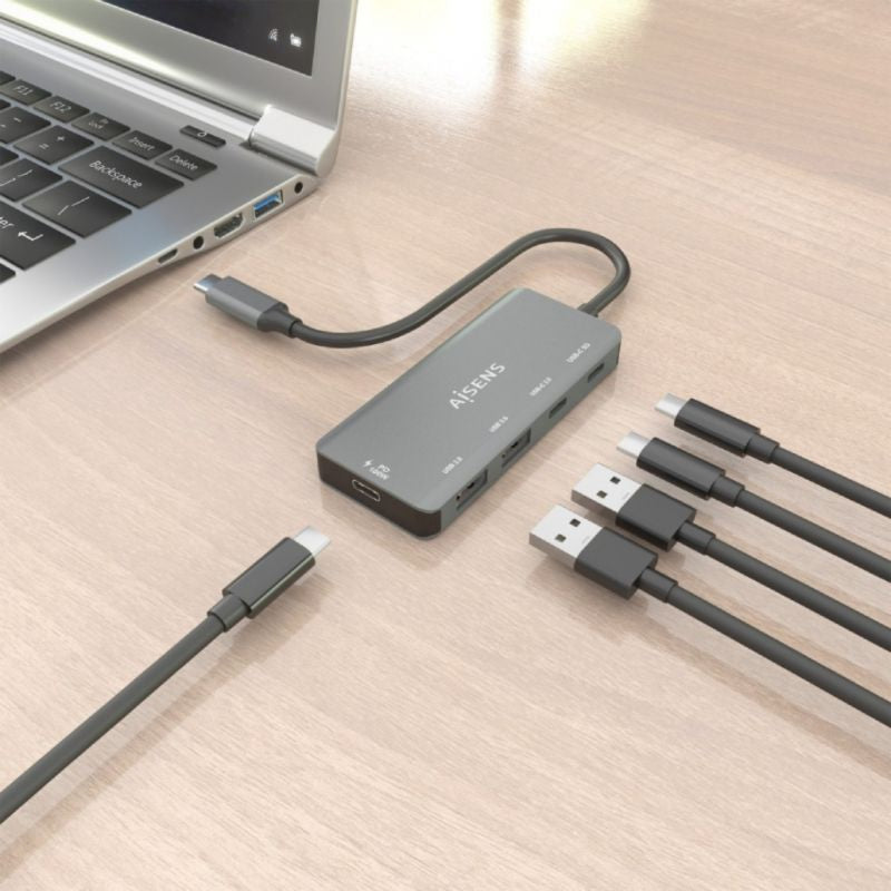 Hub USB Tipo-C Aisens A109-0946
2xUSB
2xUSB Tipo-C
1xUSB Tipo-C PD
Gris