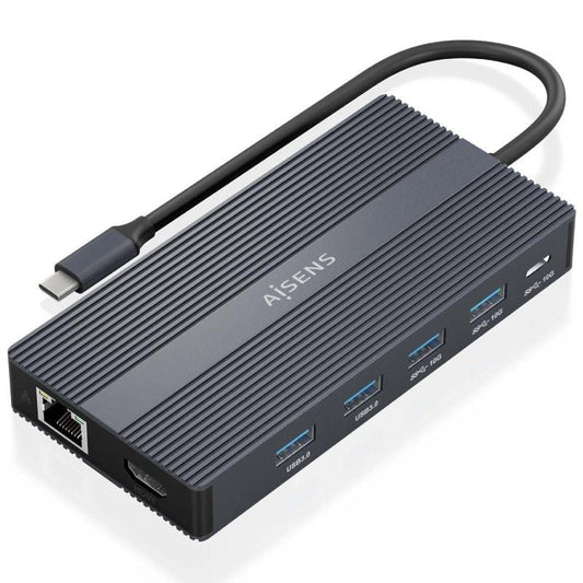 Docking USB Tipo-C Aisens ASUC-12P017-GR
2xHDMI 4K
4xUSB
1xUSB Tipo-C
1xRJ45
1xDisplayPort
1xLector Tarjetas
1xUSB Tipo-C PD
Gris