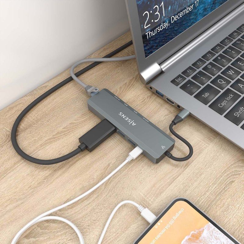 Docking USB Tipo-C Aisens ASUC-5P011-GR
1xHDMI 4K
2xUSB
1xRJ45
1xUSB Tipo-C
1xUSB Tipo-C PD
Gris