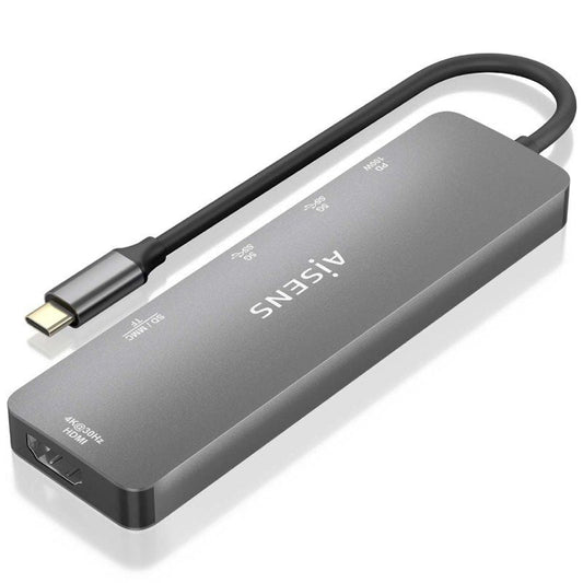 Docking USB Tipo-C Aisens ASUC-6P016-GR
1xHDMI 4K
2xUSB
1xLector Tarjetas
1xUSB Tipo-C PD
Gris
