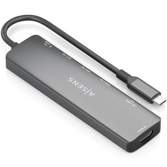 Docking USB Tipo-C Aisens ASUC-7P026-GR
1xHDMI 4K
2xUSB
1xUSB Tipo-C
1xUSB Tipo-C PD
1xLector Tarjetas
Gris