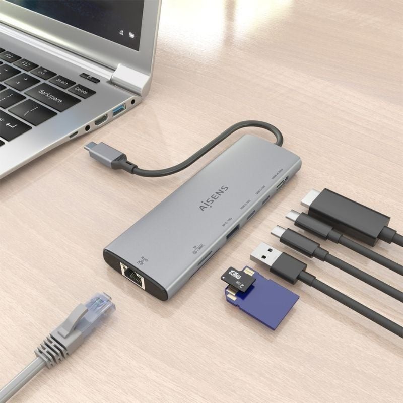 Docking USB Tipo-C Aisens ASUC-7P032-GR
1xHDMI 4K
1xUSB
2xUSB Tipo-C
1xRJ45
1xLector Tarjetas
Gris