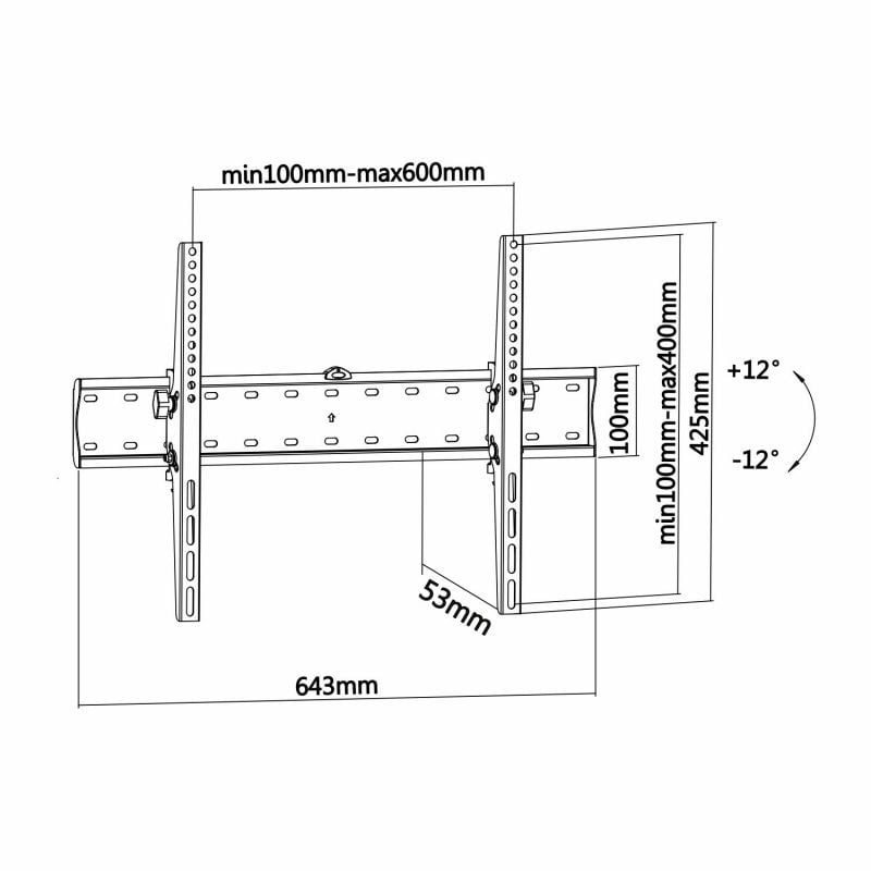 Soporte de Pared Fijo Inclinable Aisens WT70T-017 para TV de 37-70"
hasta 40kg
