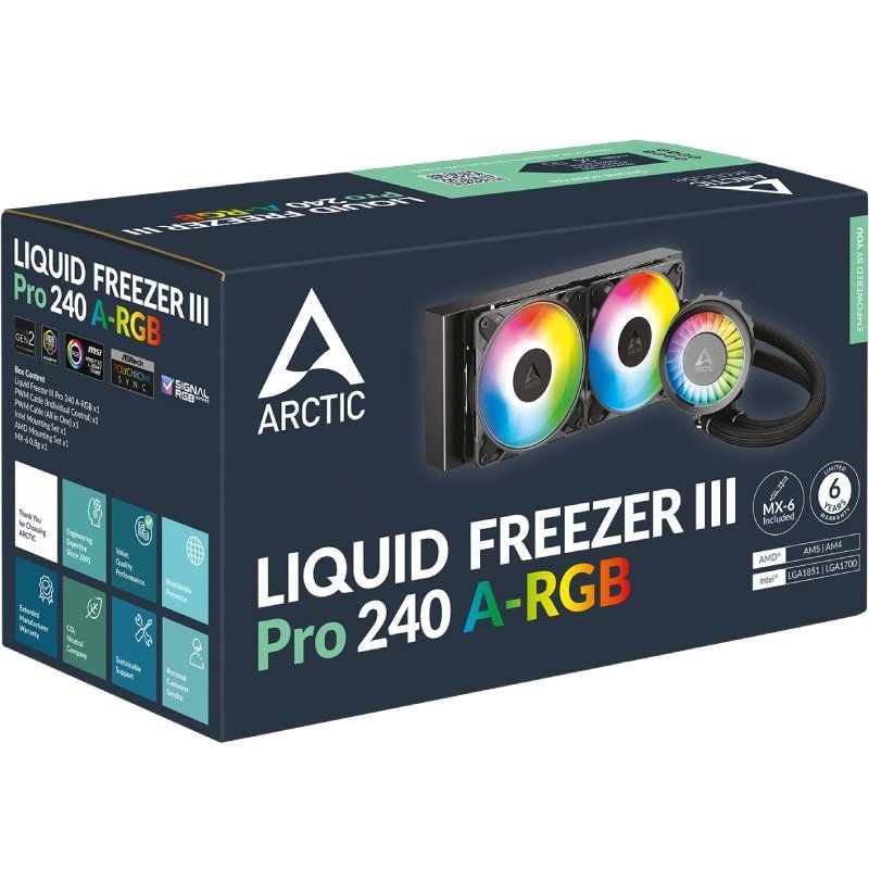 Sistema de Refrigeración Líquida Arctic Liquid Freezer III Pro 240 A-RGB
Negro