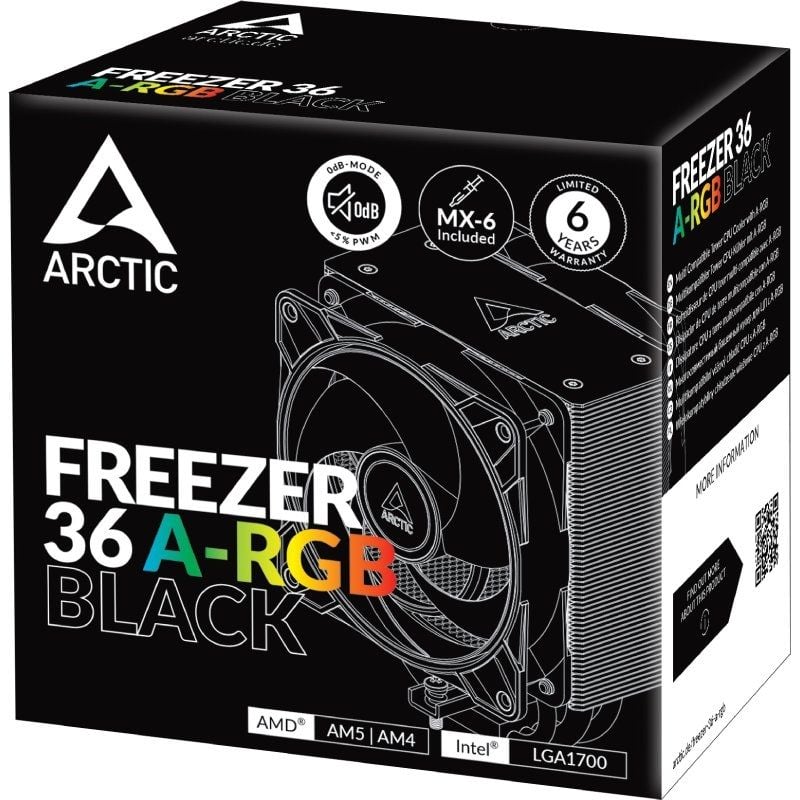 Ventilador con Disipador Arctic Freezer 36 A-RGB
12cm