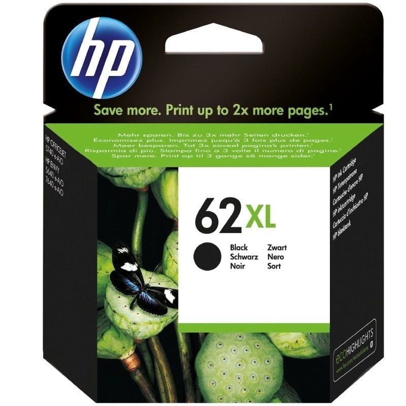 Cartucho de Tinta Original HP nº62 XL Alta Capacidad
Negro