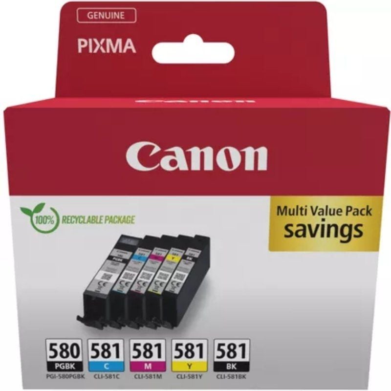 Cartucho de Tinta Original Canon PGI-580 PB + CLI-581Multipack
Cian
Magenta
Amarillo
Negro