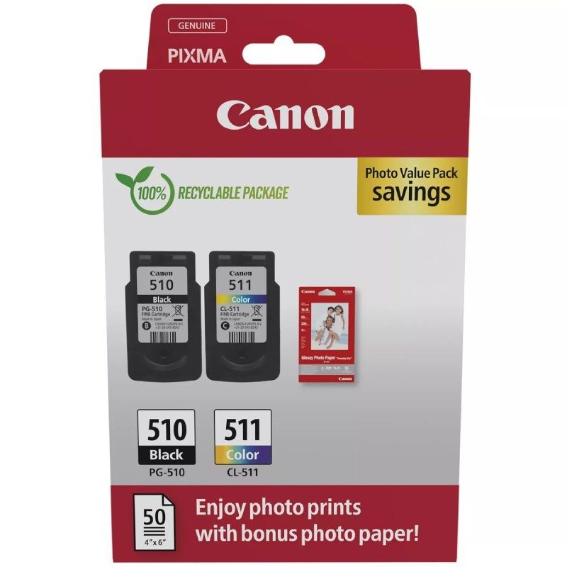 Canon Cartucho MultiPack PG-510/CL511+papel