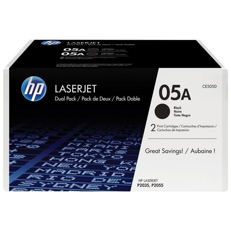 Tóner Original HP nº05A Multipack
2x Negro