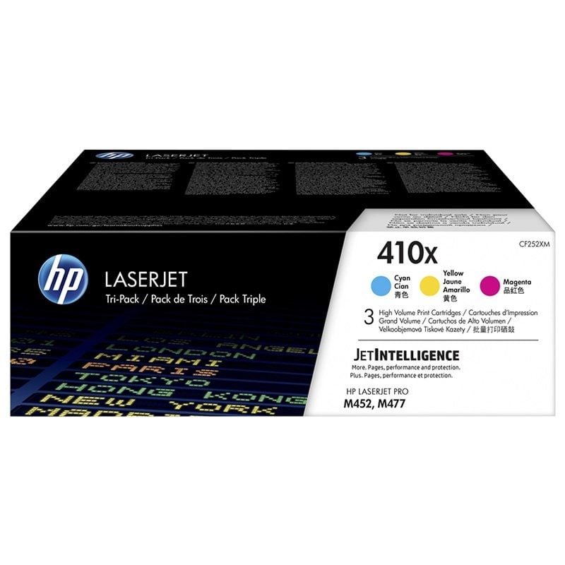 Tóner Original HP nº410X XL Alta Capacidad Multipack
Cian
Magenta
Amarillo