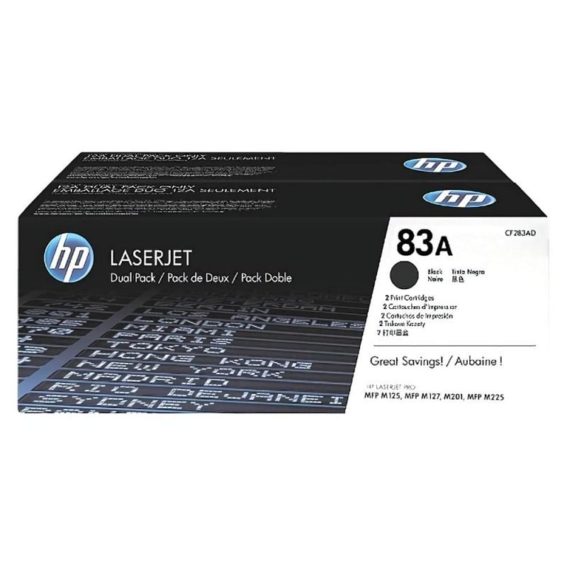 Tóner Original HP nº83A Multipack
2x Negro