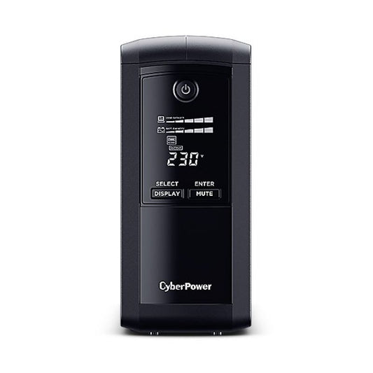 SAI Línea Interactiva Cyberpower VP700ELCD
700VA-390W
4 Salidas
Formato Torre