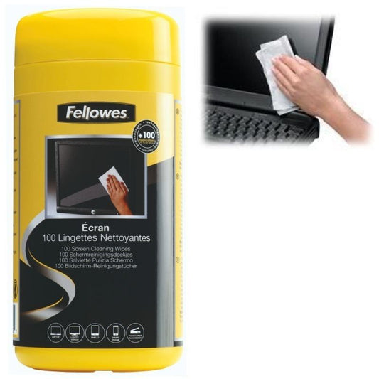 Dispensador de 100 Toallitas Fellowes 9183101 para Limpieza de Pantallas
Pack de 6 Unidades