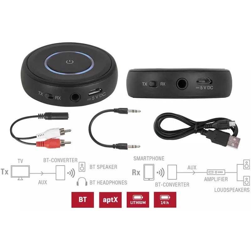 Transmisor y receptor de audio inalámbrico fonestar bt-converter