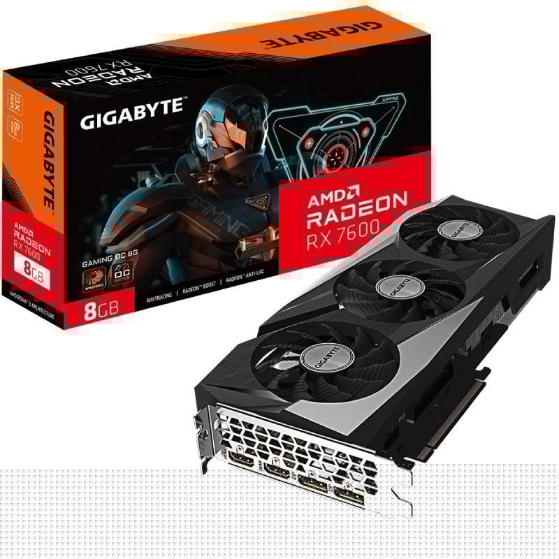 Tarjeta gráfica gigabyte radeon rx 7600 gaming oc