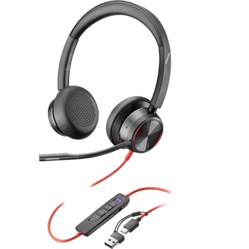 Auriculares Poly Blackwire 8225 para Microsoft Teams + Adaptador USB-C/A
con Micrófono
USB Tipo-C
Negros