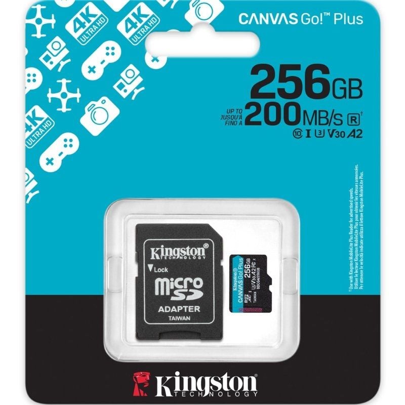 Kingston microSD Canvas Go! Plus 4 256GB 200 MB-s