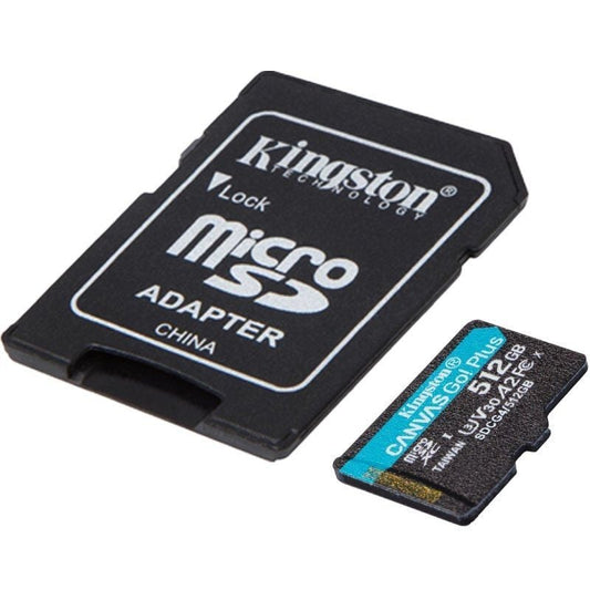 Tarjeta de Memoria Kingston CANVAS Go! Plus 512GB microSD XC con Adaptador
Clase 10
200MBs
