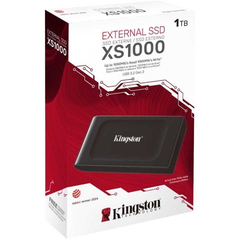 Disco Externo SSD Kingston XS1000 1TB
USB 3.2
Negro
