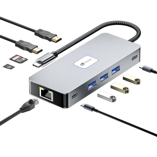 Docking USB Tipo-C Leotec LEDS02
3xUSB
1xUSB Tipo-C
1xUSB Tipo-C PD
2xHDMI 4K
1xRJ45
1xLector Tarjetas SD y MicroSD
Gris