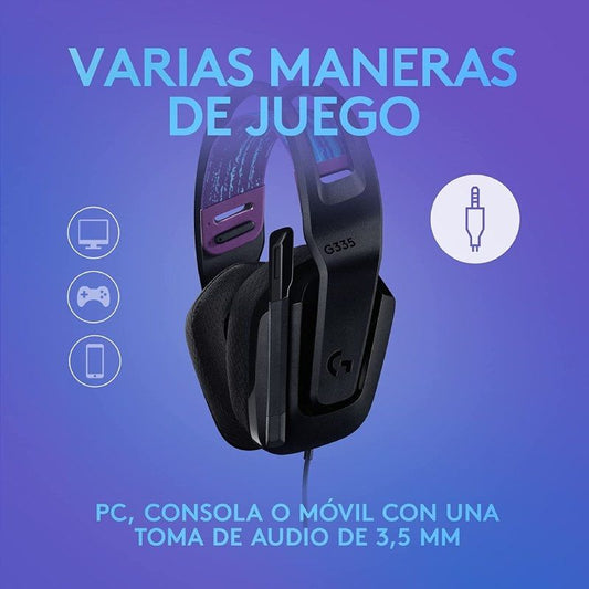 Auriculares Gaming con Micrófono Logitech G335
Jack 3.5
Negros