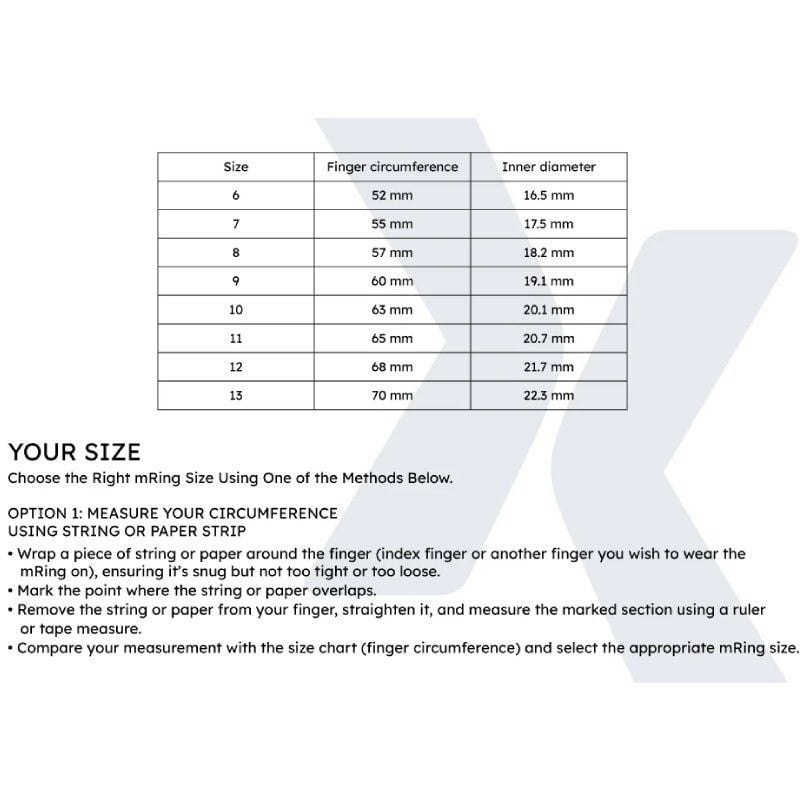 Anillo Inteligente Maxcom MR100 Talla 9/60
Ø19.1mm
Notificaciones
Frecuencia Cardíaca
Plata