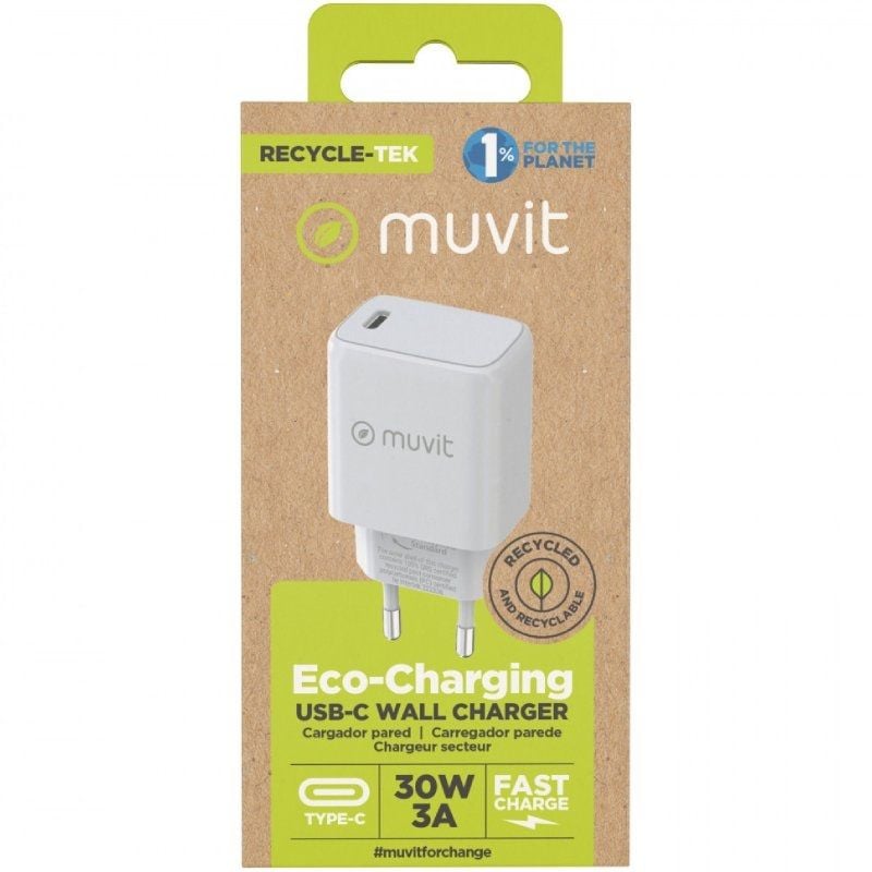 Cargador de Pared Muvit For Change MCACC0014
1xUSB Tipo-C
30W