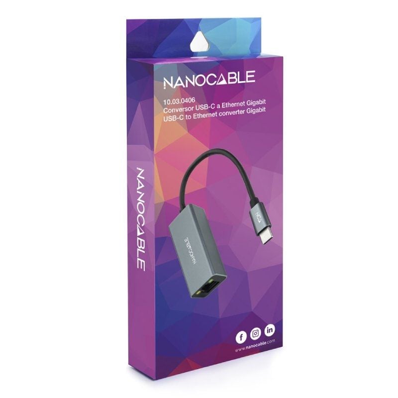 Nanocable Conversor USB-C Ethernet Gigabit