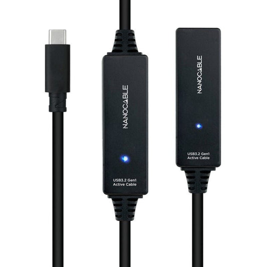 Cable Alargador USB Tipo-C 3.2 con Amplificador Nanocable 10.01.1312
USB Tipo-C Macho - USB Tipo-C Hembra
10m
Negro