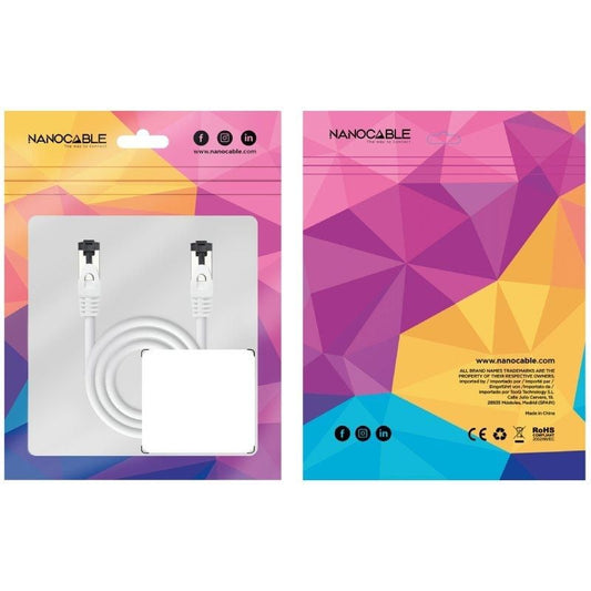 Cable de Red RJ45 SSTP Nanocable 10.20.2000-L25-W Cat.8.1
25cm
Blanco