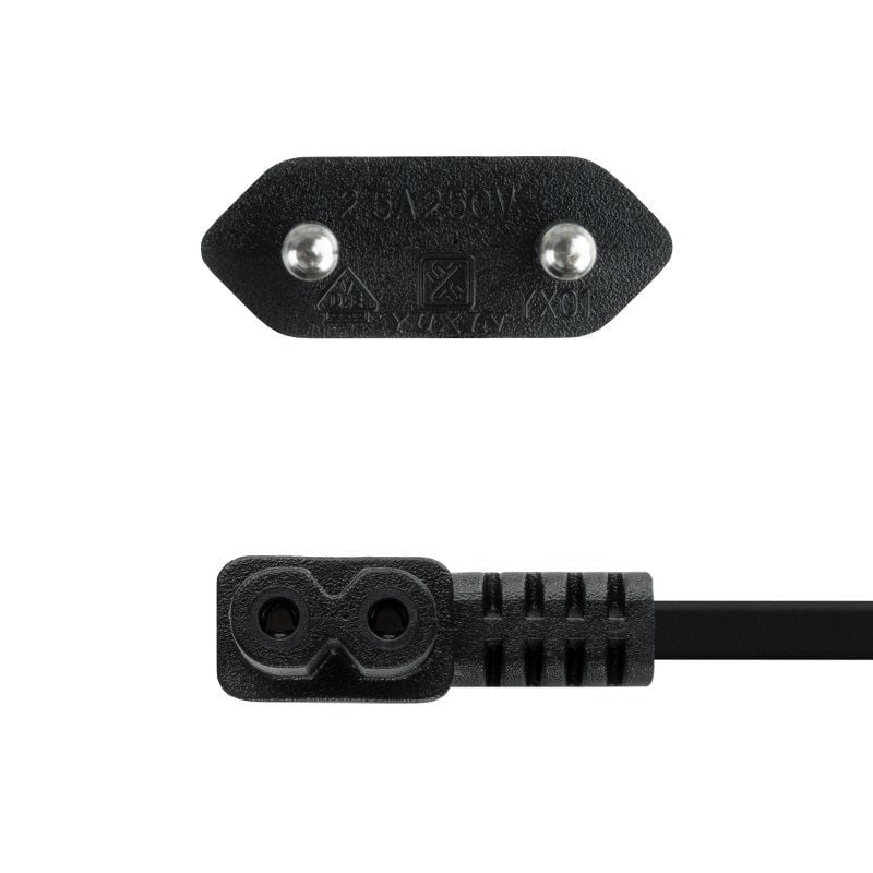 Cable Alimentación Acodado Nanocable 10.22.0503
CEE7/16 Macho - C7 Hembra
3m
Negro