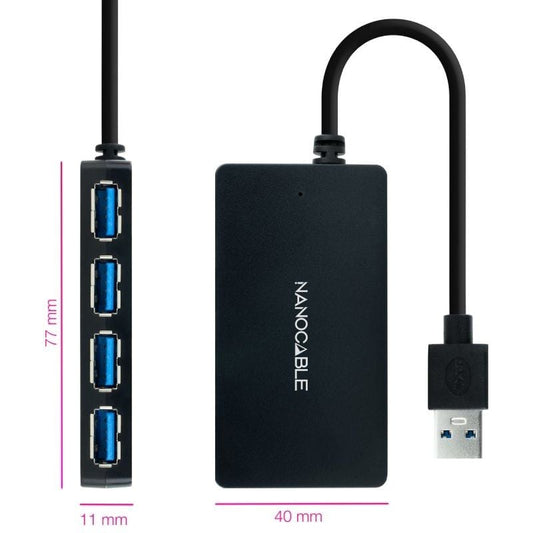 Nanocable Hub USB 3.0 con 4 Puertos de USB 3.0
