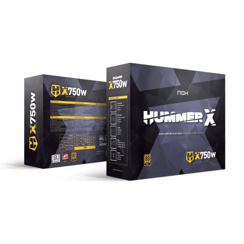 Fuente de Alimentación Nox Hummer X
750W
Ventilador 12cm
80 Plus Gold