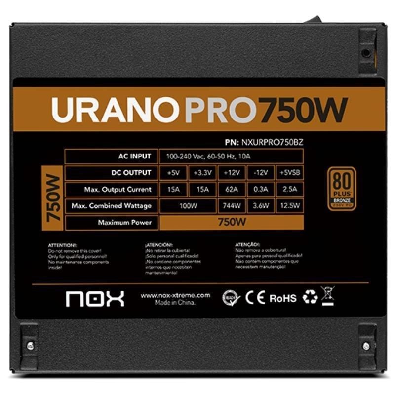 NOX Fuente ATX Urano PRO 750W Bronze