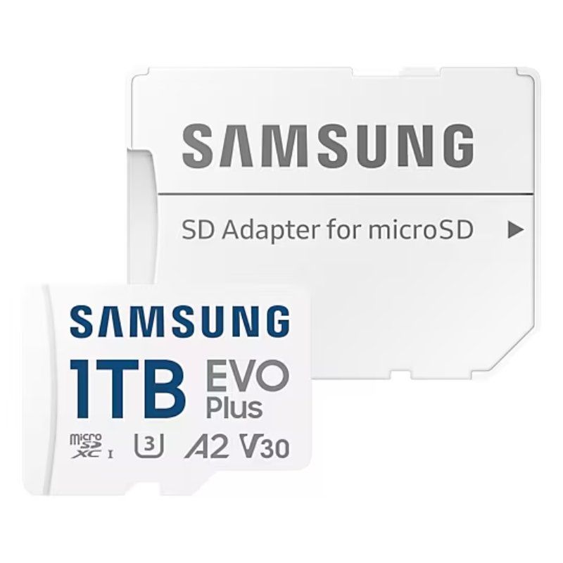 Tarjeta de Memoria Samsung EVO Plus 2024 1TB microSD XC con Adaptador
Clase 10
160MBs