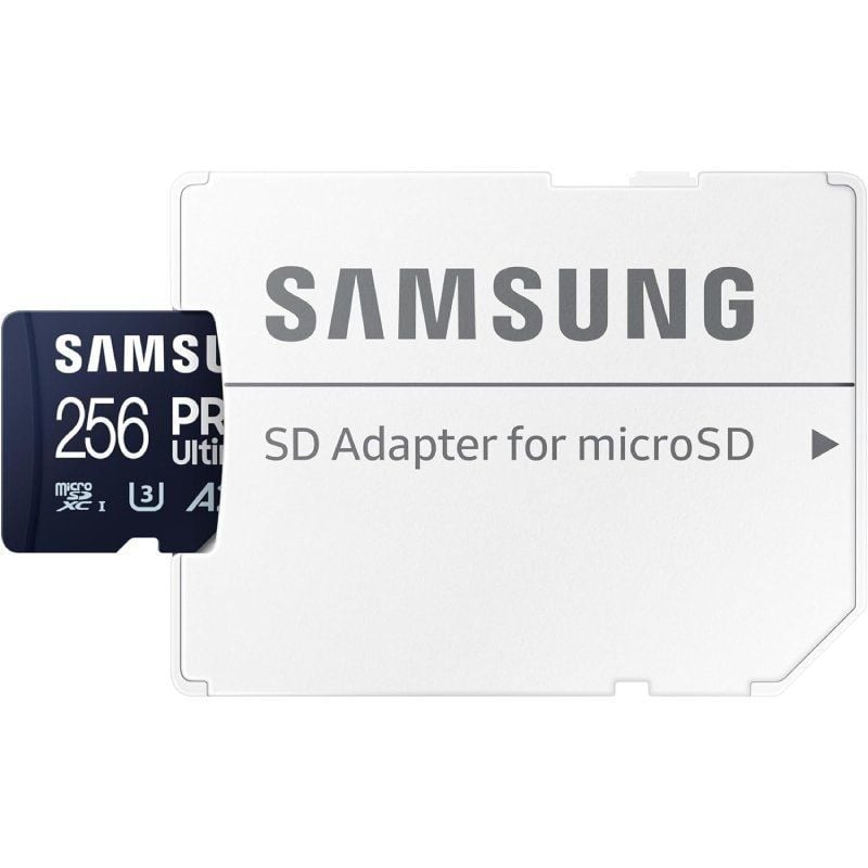 Tarjeta de Memoria Samsung Pro Ultimate 256GB microSD XC con Adaptador
Clase 10
200MBs