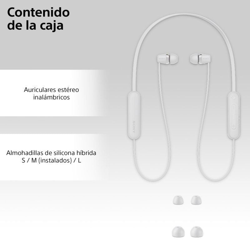 Auriculares Inalámbricos Intrauditivos Sony WI-C100
con Micrófono
Bluetooth
Blancos