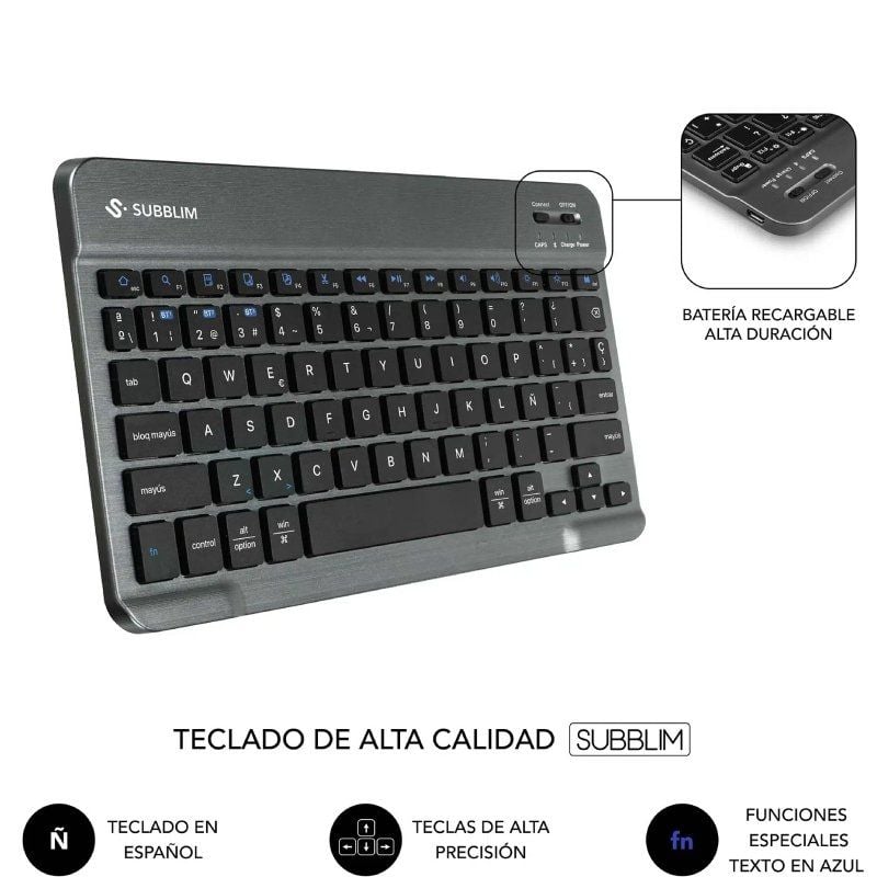 Funda con Teclado Subblim Keytab Pro BT Lenovo Tab 2025 11.5"
Negra