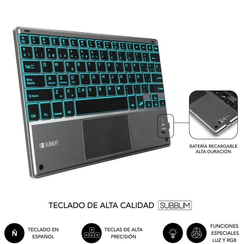 Funda con Teclado Subblim KeyTab Pro BT para Tablet iPad 10.9" 10a Gen
Negra